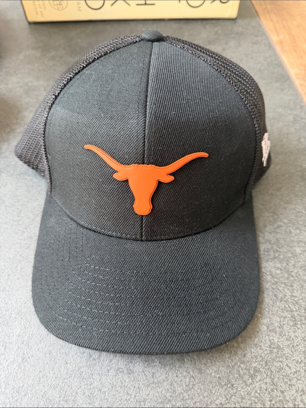 FA Black Trucker Hat with Orange Longhorn Emblem University of Texas